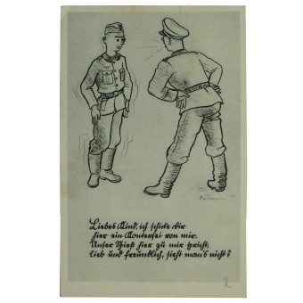 Wehrmacht, Funny soldiers postcard. Espenlaub militaria